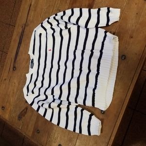 Polo white and navy striped sweater
